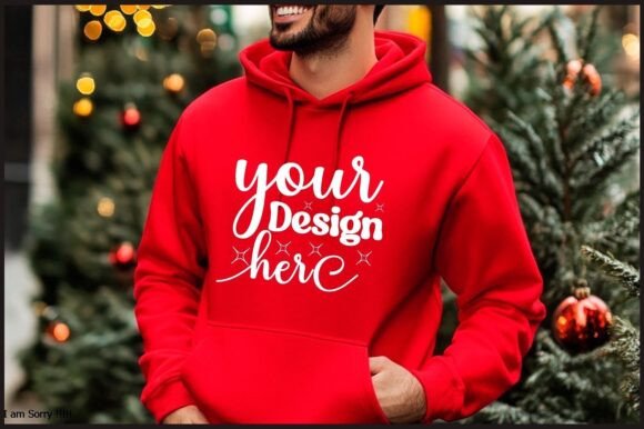 Christmas Hoodie Men Mockup 44: Essential Graphics & Product Mockups
