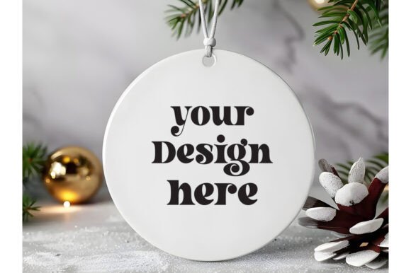 Christmas Ornament Round Sing Mockup 14: Graphics for Product Mockups