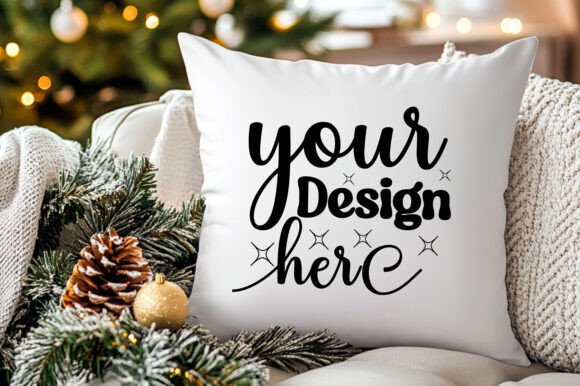 Christmas Pillow Mockup 216: Graphics for Product Mockups