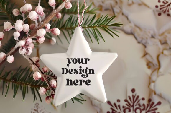 Christmas Star Mockup 3: Graphics for Product Mockups
