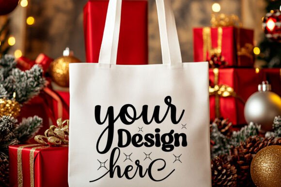 Christmas Tote Bag Mockup 16: Graphics & Product Mockups