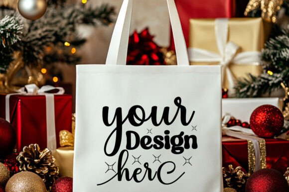 Christmas Tote Bag Mockup 2: Essential Graphics for Product Mockups