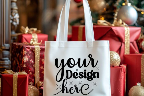Christmas Tote Bag Mockup 51: Premium Graphics & Product Mockups