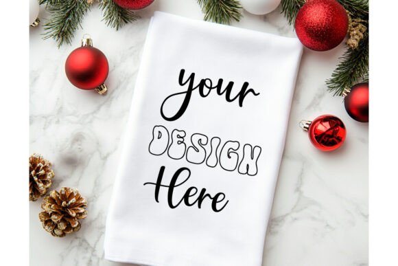 Christmas Towel Mockup 13: Essential Graphics & Product Mockups