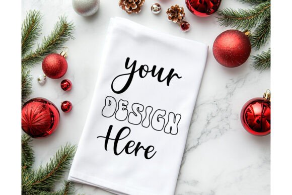 Christmas Towel Mockup 4: Premium Graphics for Product Mockups