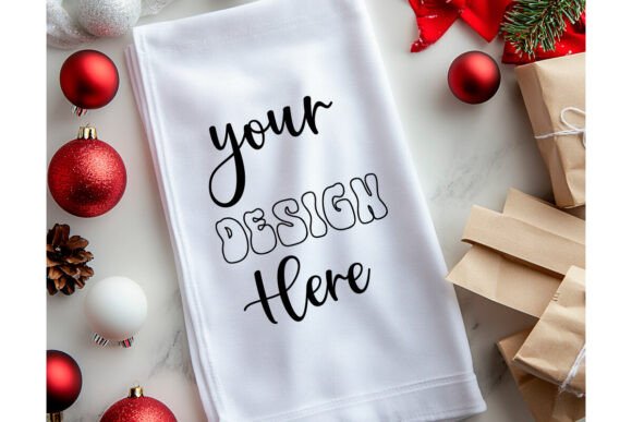 Christmas Towel Mockup 79: Essential Graphics & Product Mockups