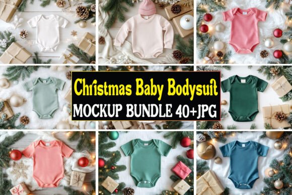 Review: Christmas Baby Bodysuit Mockup Bundle 04