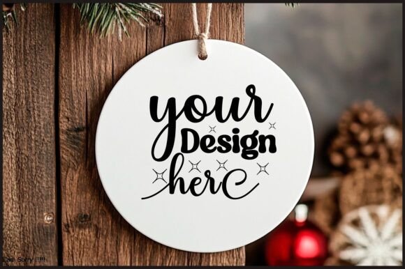 Round Christmas Ornament Mockup 122: Graphics & Product Mockups