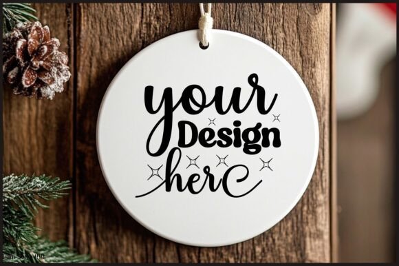 Round Christmas Ornament Mockup 129: Graphics for Product Mockups